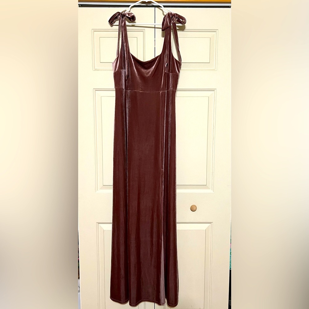 NWT Birdie Grey Velvet gown XL